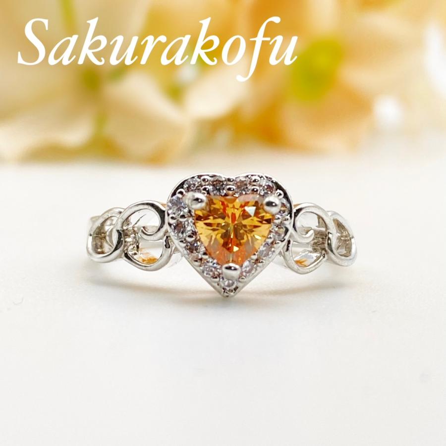 送料無料☆大人カラー シャンパントパーズ ハート キュービック