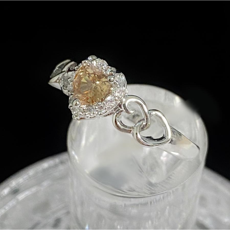 送料無料☆大人カラー シャンパントパーズ ハート キュービック