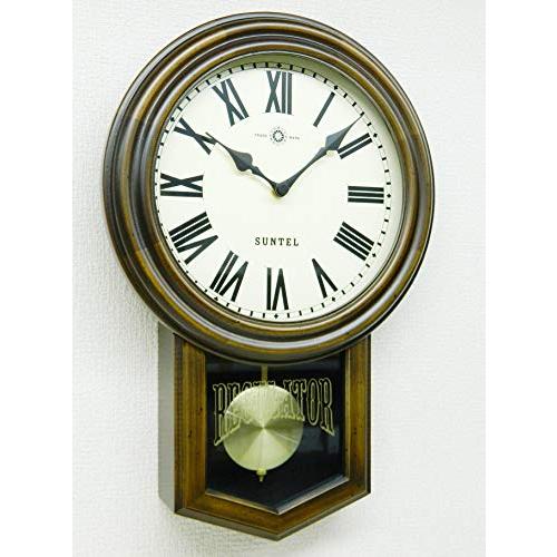 さんてる(Suntel)　掛け時計　ブラウン　400×260×70mm　電波振り子時計(丸型)ローマ数字　SR06-R　スタンダード
