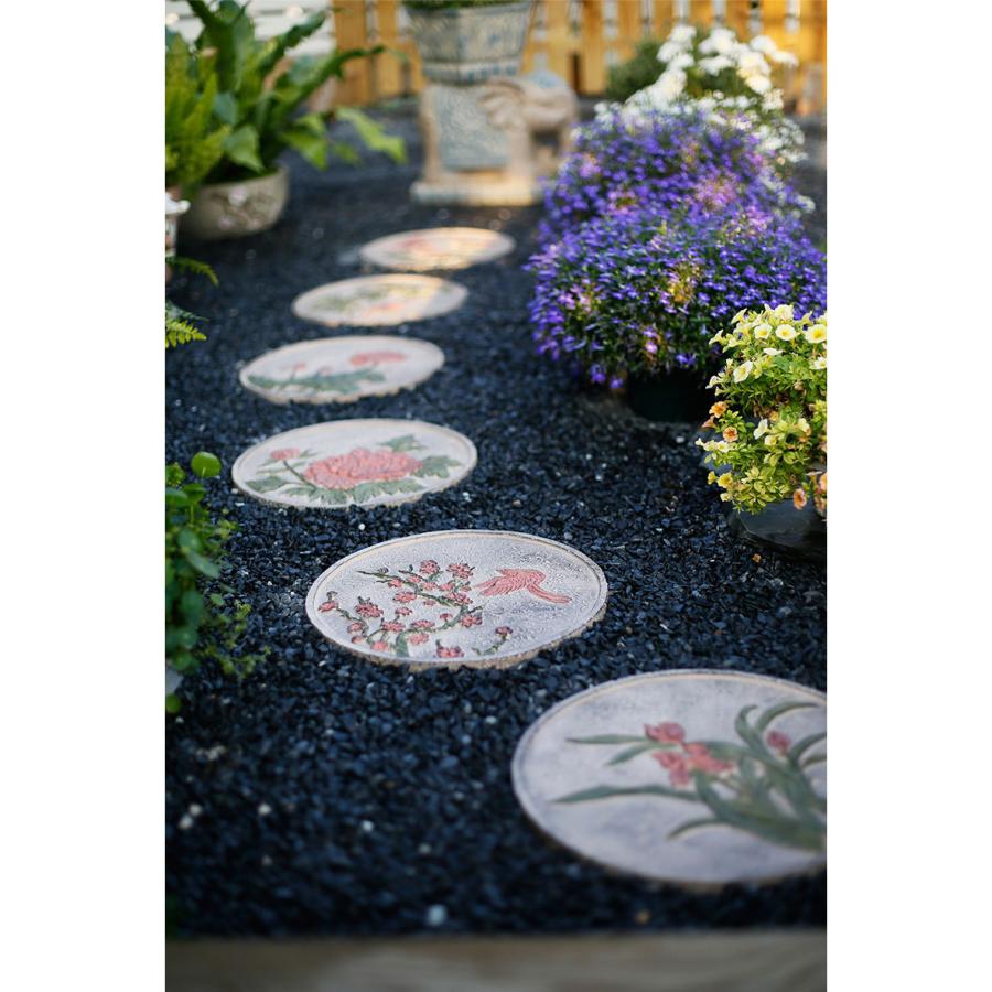 日本製 絵飛び石 ステップストーン 飛び石 敷石 庭石 踏み石 ガーデニング 丸型 梅と鳥 エクステリア ガーデン 輸入品 送料無料 その他インテリア雑貨 小物 Safecity uiginfo Com