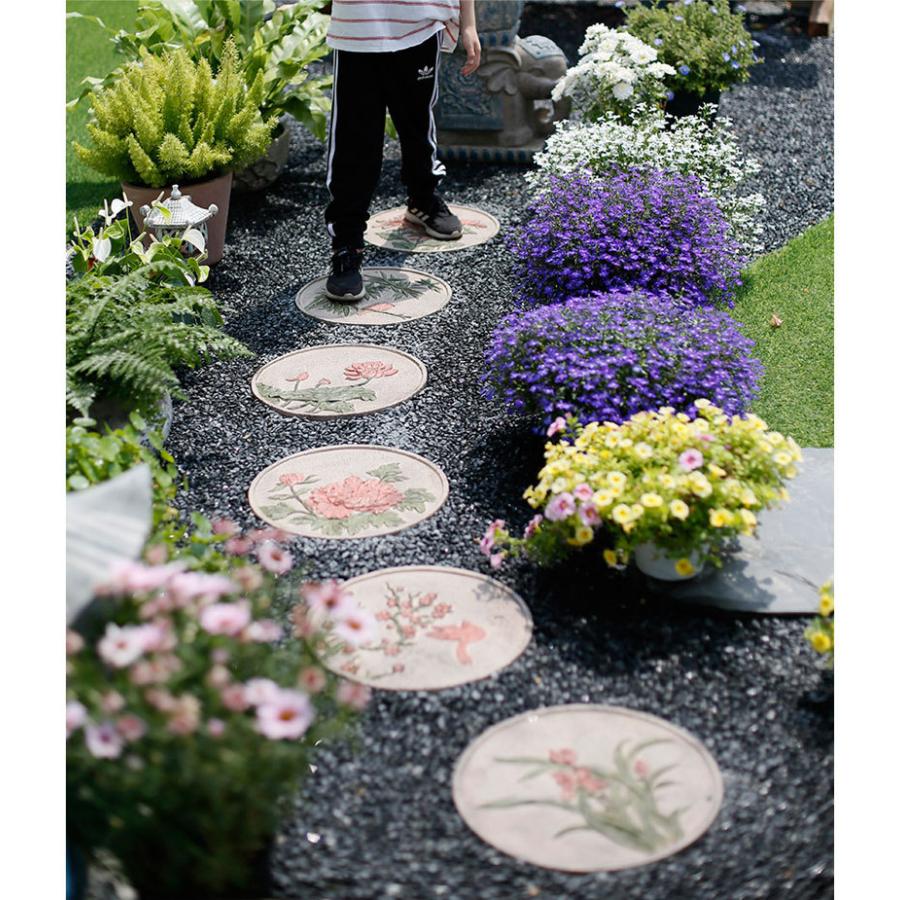 日本製 絵飛び石 ステップストーン 飛び石 敷石 庭石 踏み石 ガーデニング 丸型 梅と鳥 エクステリア ガーデン 輸入品 送料無料 その他インテリア雑貨 小物 Safecity uiginfo Com