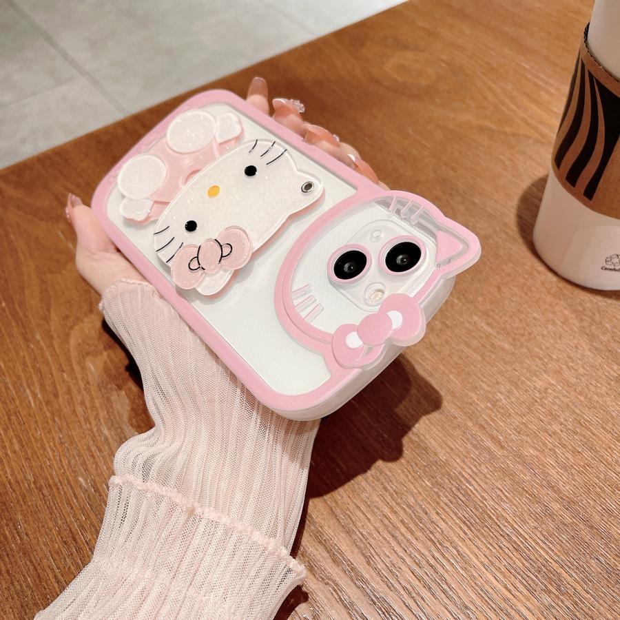 かわいい キティ iphoneケース キティちゃん iphone15 ケース iphone14ケース iPhone13/12/11/15 ケース 13 PRO 7/8/SE2 BLACKPINK スマホケース｜sakuramaturimankai｜13