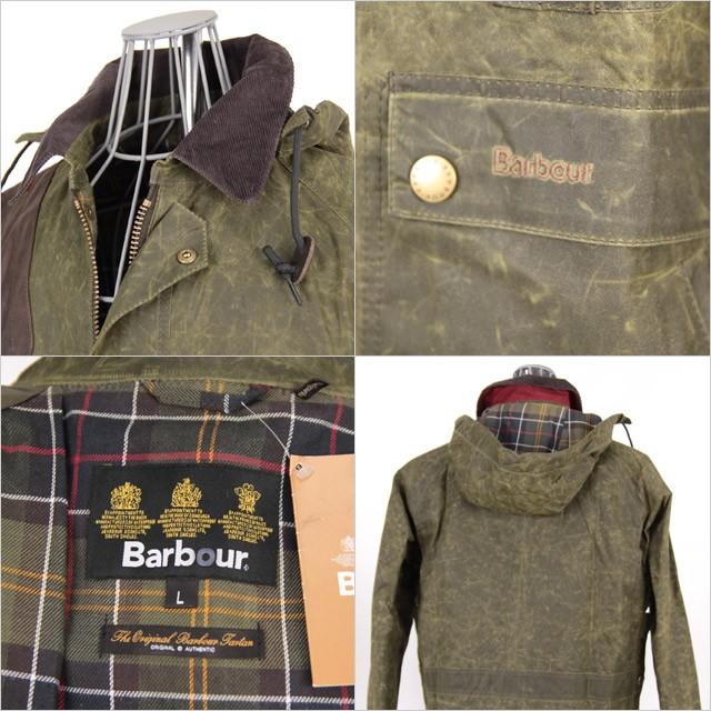 50%OFF barbour/バブアー/ WARE JACKET ワックスコットン フード付き ハンティングジャケット モスグリーン L  size/正規品/