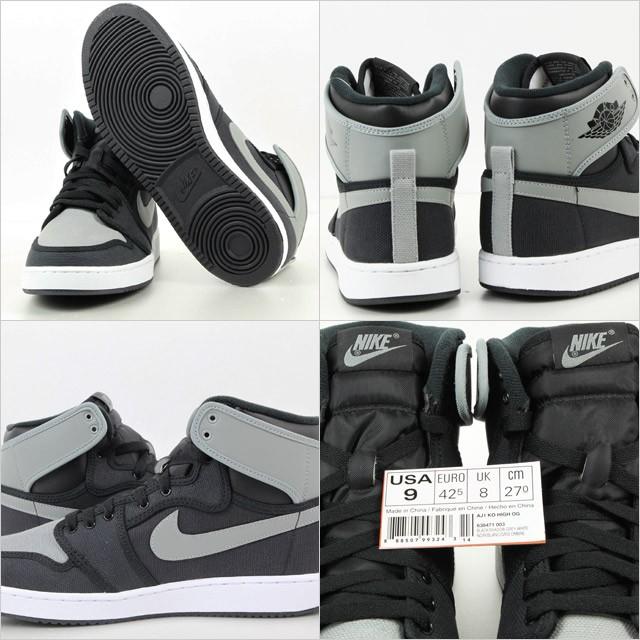 70%OFF NIKE ナイキ スニーカー AIR JORDAN エアジョーダン  AJ1 KO HIGH OG 638471 003　 ブラック×グレー US9.0(27.0cm) US9.5(27.5cm) 正規品｜sakuramoon｜02