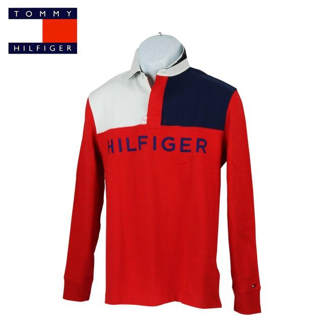 50%OFF トミーヒルフィガー TOMMY HILFIGER XS S M size ポロシャツ Polo-Shirt ラガーシャツ　L/S レッド 正規品｜sakuramoon