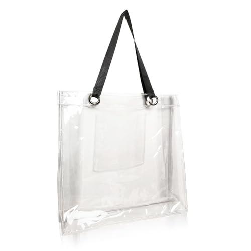 Le pumo] クリア トートバッグ うちわ入るポケット付き