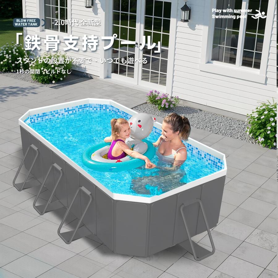 luning 家庭用大型プール、エアポンプ不要、折りたたみ式、厚手、 Amazon | LUNING プール 大型 家庭用 折りたたみ ビニールプール