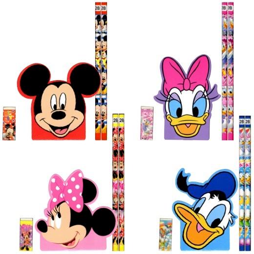 ディズニーダイカットメモ文具4点セット 文具セット 景品 注文後の変更キャンセル返品 粗品 文具 文房具 ディズニー 鉛筆