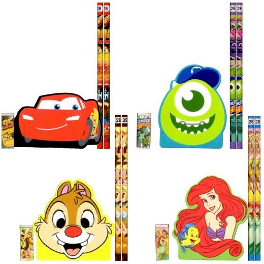 ディズニーダイカットメモ文具4点セット 文具セット 景品 注文後の変更キャンセル返品 粗品 文具 文房具 ディズニー 鉛筆