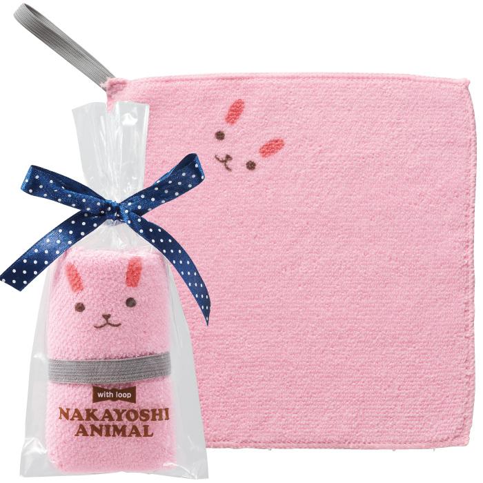 ループ付 なかよしアニマルハンカチタオル プチギフト タオル 退職