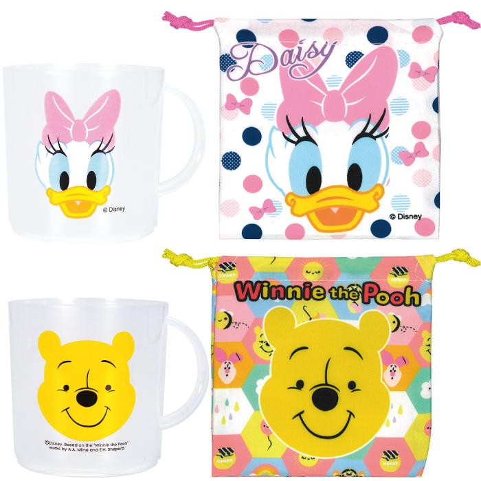 ディズニー顔柄コップ＆巾着セット ディズニー 顔柄 コップ 巾着 景品