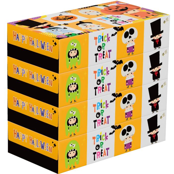 ハッピーハロウィンBOXティッシュ60セット(300個) 粗品 プチギフト