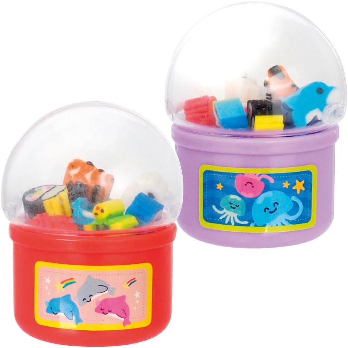 ガチャッと水族館のお友達ミニ消しゴム 粗品 プチギフト 消しゴム