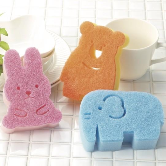ラッピング済 アニマルキッチンスポンジ 景品 粗品 プチギフト 掃除