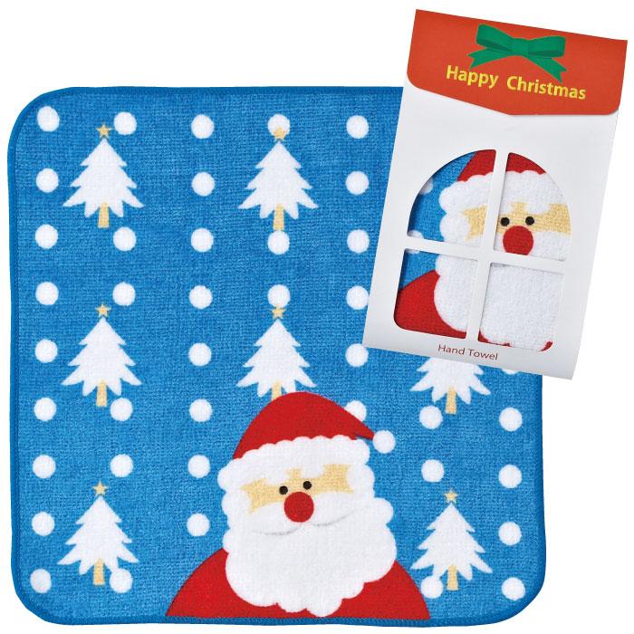 ハッピークリスマスハンドタオル 粗品 プチギフト ハンカチ タオル