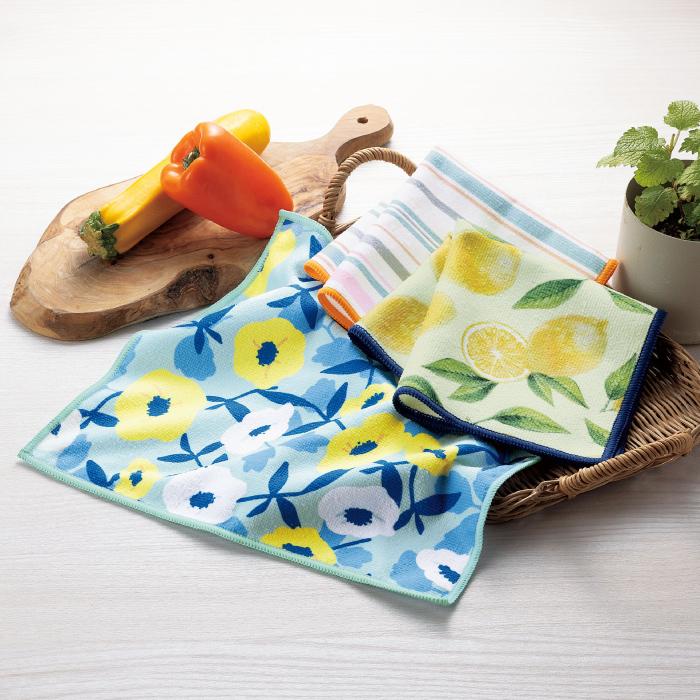 レスカ キッチンクロス3枚組 キッチンクロス カラフル ふきん 景品