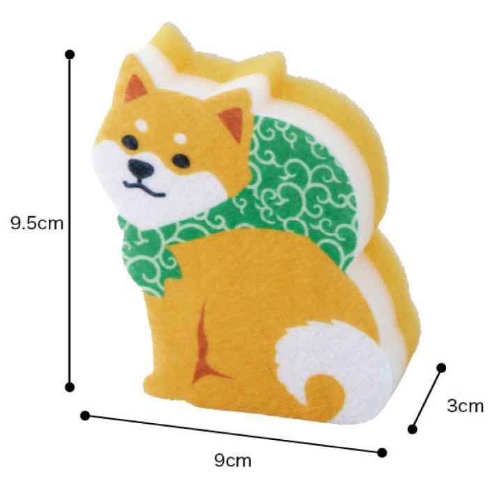 送料無料　柴犬と富士山　キッチンスポンジセット　90セット　　動物 犬 富士山 キッチン 掃除 スポンジ セット 景品 粗品 ギフト プチギフト 記念品_3