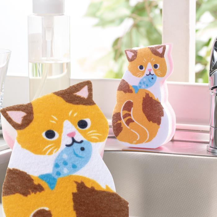 ささやかにゃ気持ち キッチンスポンジ ご挨拶 ねこ 景品 粗品 ギフト