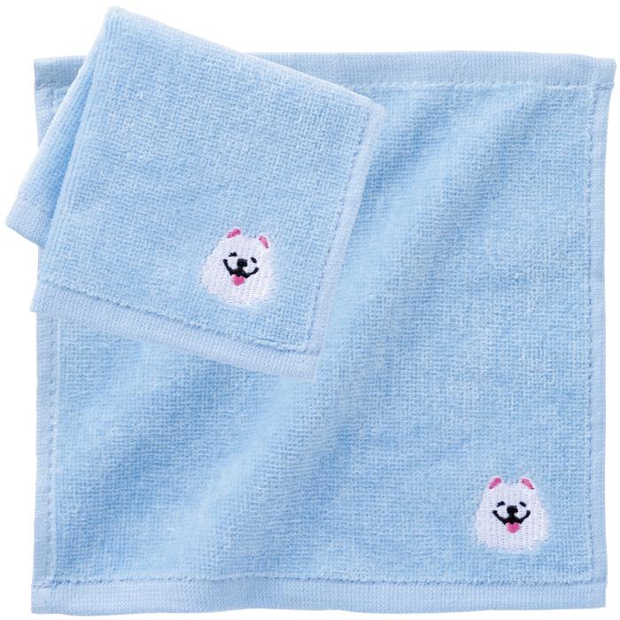 送料無料 笑顔があふれますように サモエドさん刺繍タオル セット販売