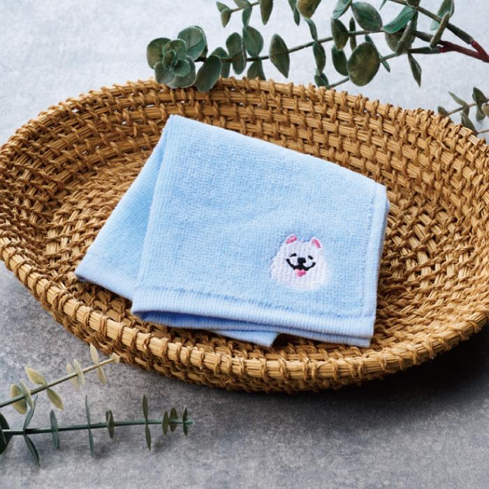 送料無料 笑顔があふれますように サモエドさん刺繍タオル セット販売