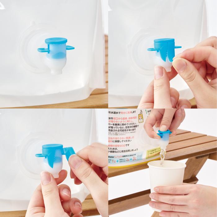 わんわん！レスキュー隊長のコック付き給水タンク３L96セット 粗品 プチギフト 防災 震災 災害 非常用 備蓄 キャンプ 車内 水の画像