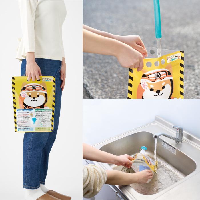 わんわん！レスキュー隊長のコック付き給水タンク３L96セット 粗品 プチギフト 防災 震災 災害 非常用 備蓄 キャンプ 車内 水の画像