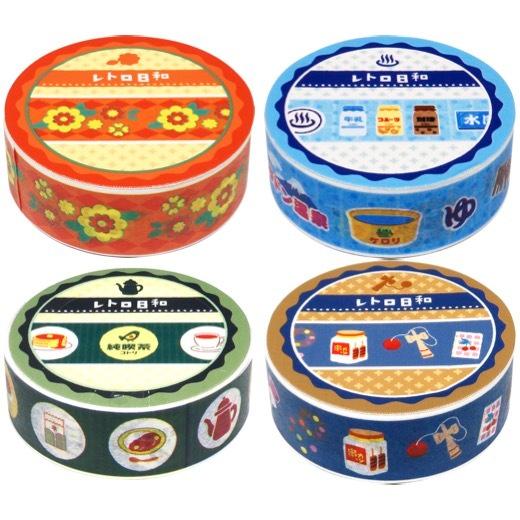 レトロ日和マスキングテープ プチギフト 景品 粗品 文具 装飾 手帳