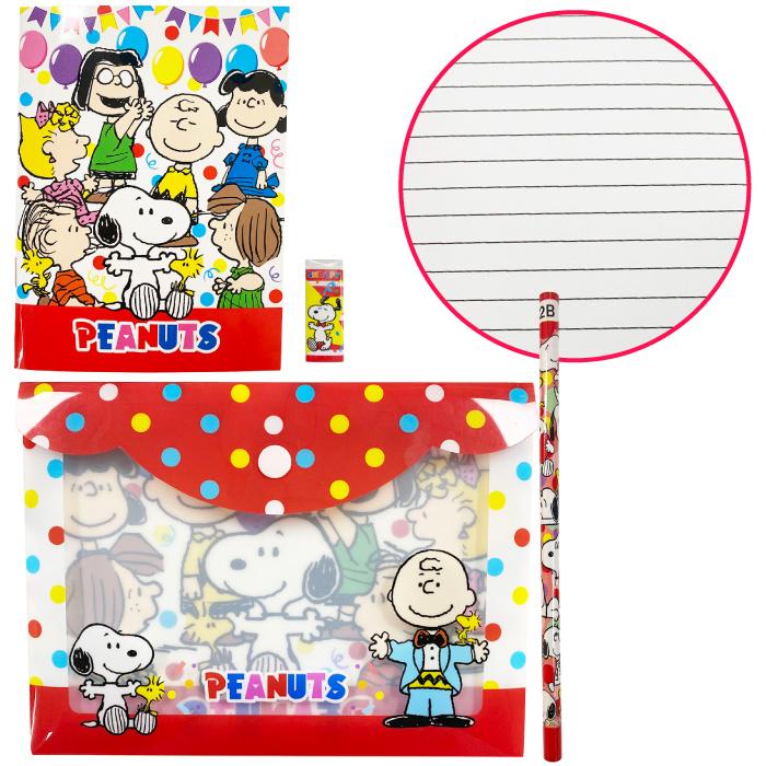 SNOOPY（スヌーピー） BIGポーチ文具セット 景品 粗品 文房具 鉛筆