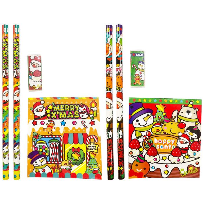 Withサンタ4点文具セット 粗品 プチギフト文房具 鉛筆 子ども会