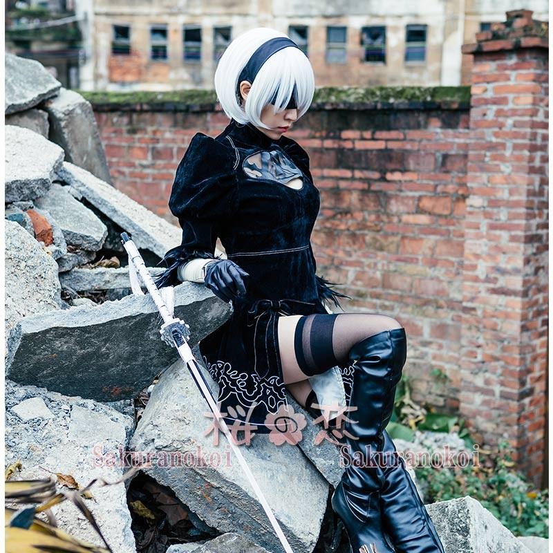 Nier Automata ニーア オートマタ 2b ヨルハ二号b型 イベント コスチュームコスプレ衣装 変装 靴 道具ad003 Hhc170 桜の恋 通販 Yahoo ショッピング