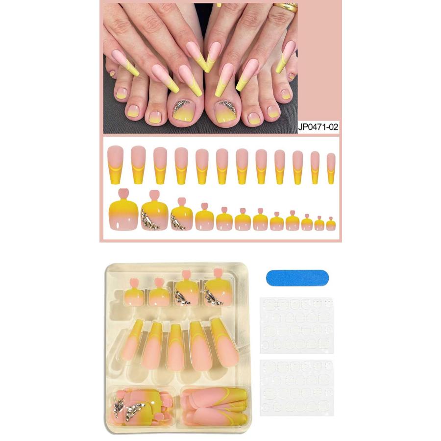 ネイルアート 1セット 可愛い優雅ネイル 48pcs 人工ネイル 偽の爪