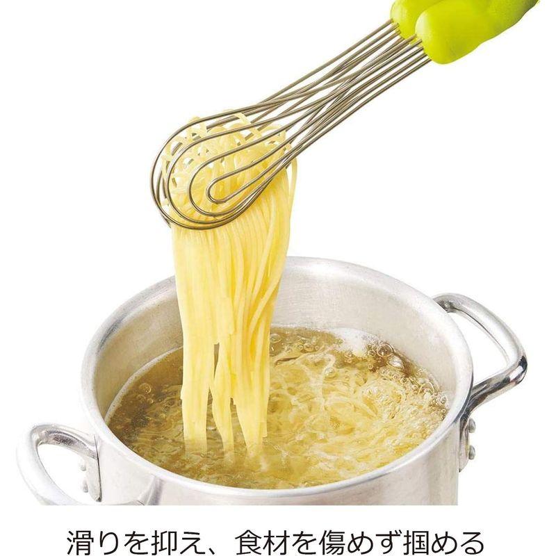 ののじ 万能トング 泡立て器 パグハグパスタ トング グリーン 26cm PPT-01G｜sakuranokomichi｜02