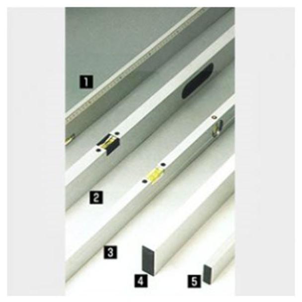 友定建機 アルミスリ定規 AS-1250 ※5本価格！（センチメモリ＆水平器付