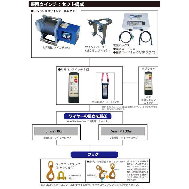 ユニパー 疾風(はやて)ウインチ UP788RC-100L (基本セット+ ユニパー 疾風(はやて)ウインチ UP788RC-100L (基本セット+