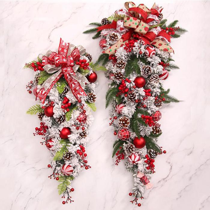 フラワーリース クリスマスリース 花輪 スワッグ 大きい オーナメント ナチュラル ドア 玄関 庭園 部屋 壁飾り ガーランド 松かさ 華やか おしゃれ 新年飾り Sk976 Sakurapark 通販 Yahoo ショッピング