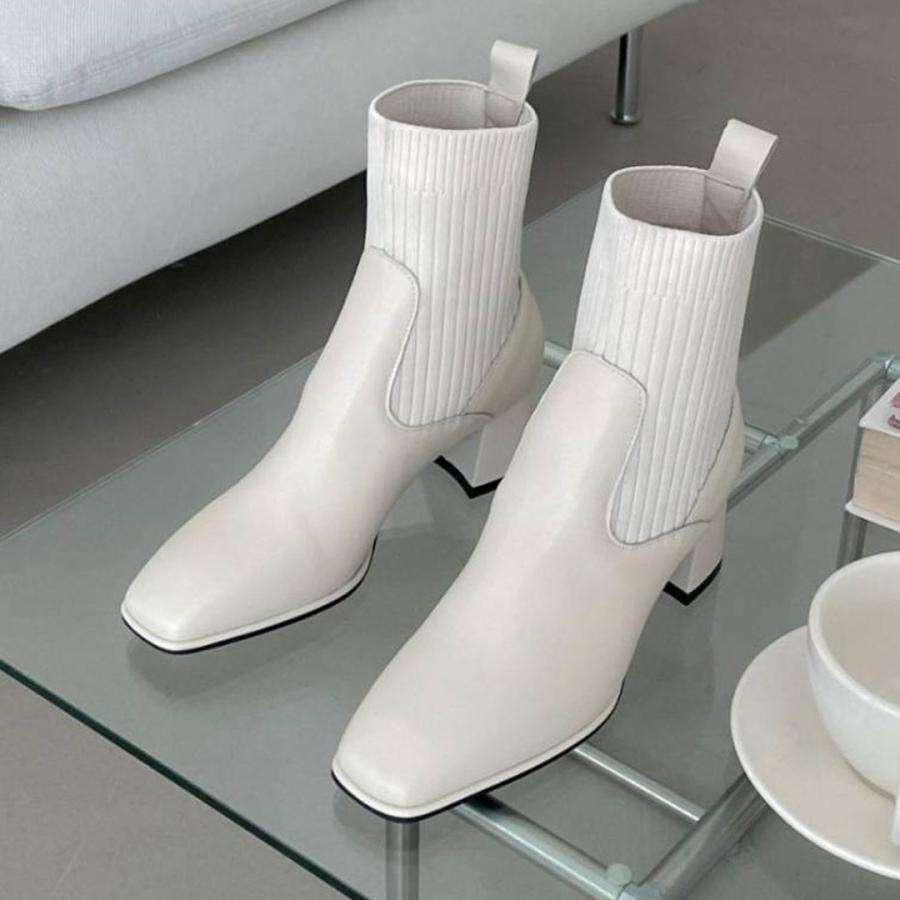 ニットブーツ ブーツ ショートブーツ レディース 本革 軽量 歩きやすい