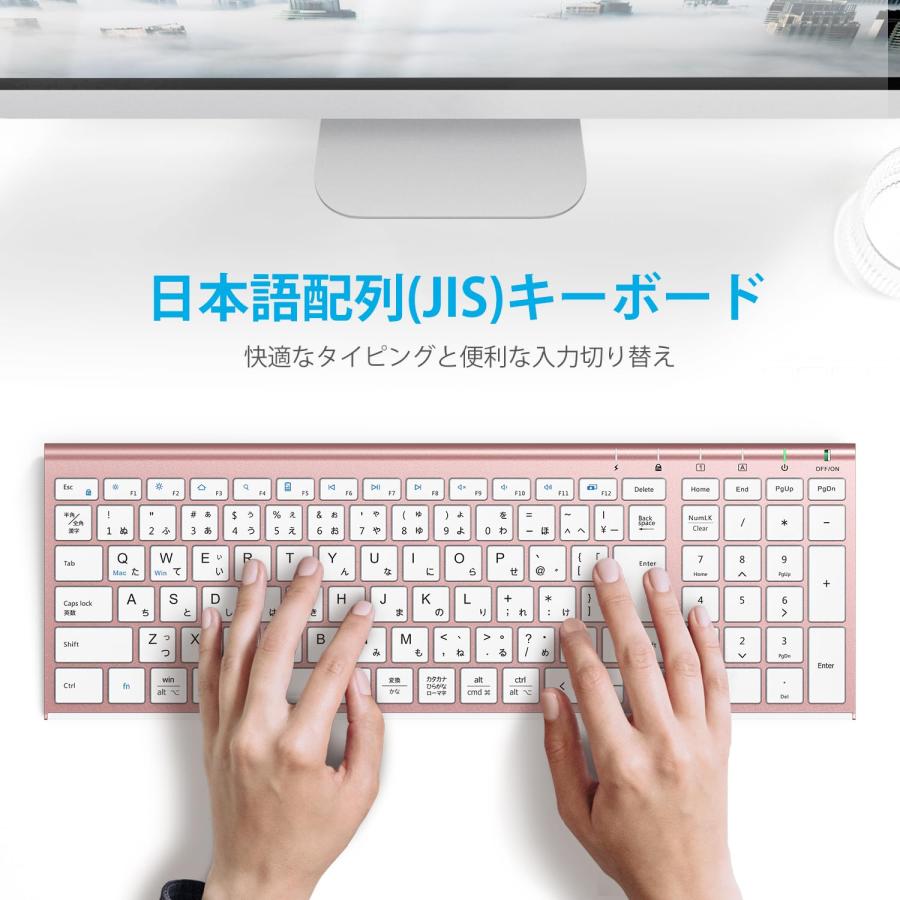 iClever キーボード ワイヤレス キーボード マウスセット 日本語配列 静音 超薄型 無線 2.4G キーボード・マウスセット USB接続 キ｜sakurashoji｜02