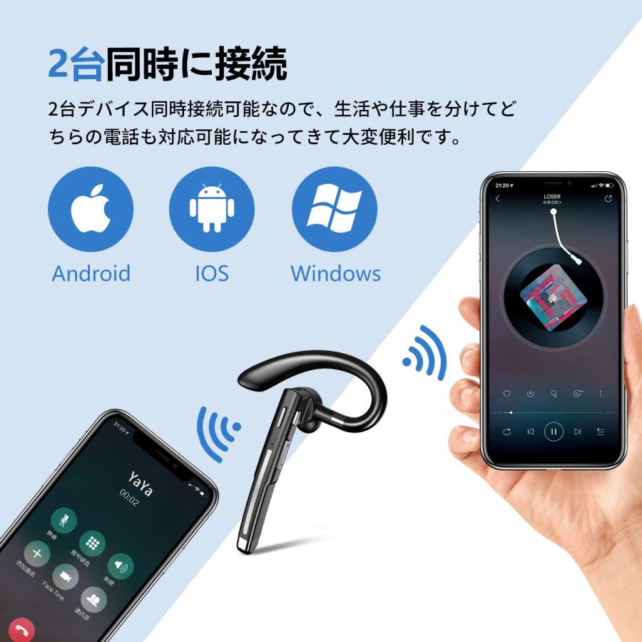 【2023新登場 Bluetoothヘッドセット】 イヤホンマイク Bluetooth5.2 イヤホン 片耳 100時間超長時間連続使用 ワイヤレス｜sakurashoji｜05