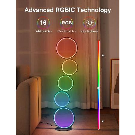 【正規販売店】 JIRTH RGB フロアライト 調光 LED フロアスタンドライト リモコン付き 変色 フロアランプ アプリ制御 Work with Alexa おしゃれ 間接照明 スタンド フロアーライ 【1967934523】(11650円)