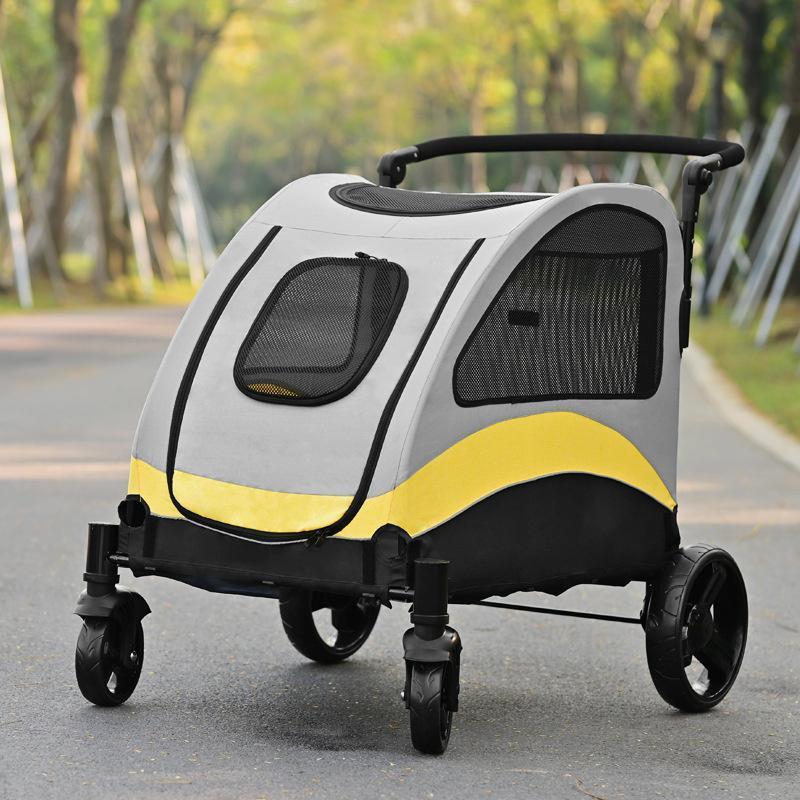 熱販売キャリー ペットバギー ドッグカート ペット 猫 大容量 小型犬 対面式 多頭飼い おしゃれ 耐荷重60KG 犬 4輪 ペットカート 中型犬 キャリーバッグ、スリング ペチコ(PETiCO) ペットキャリー iCO 3001‐L サンドグレー×ホワイト│ペット用品