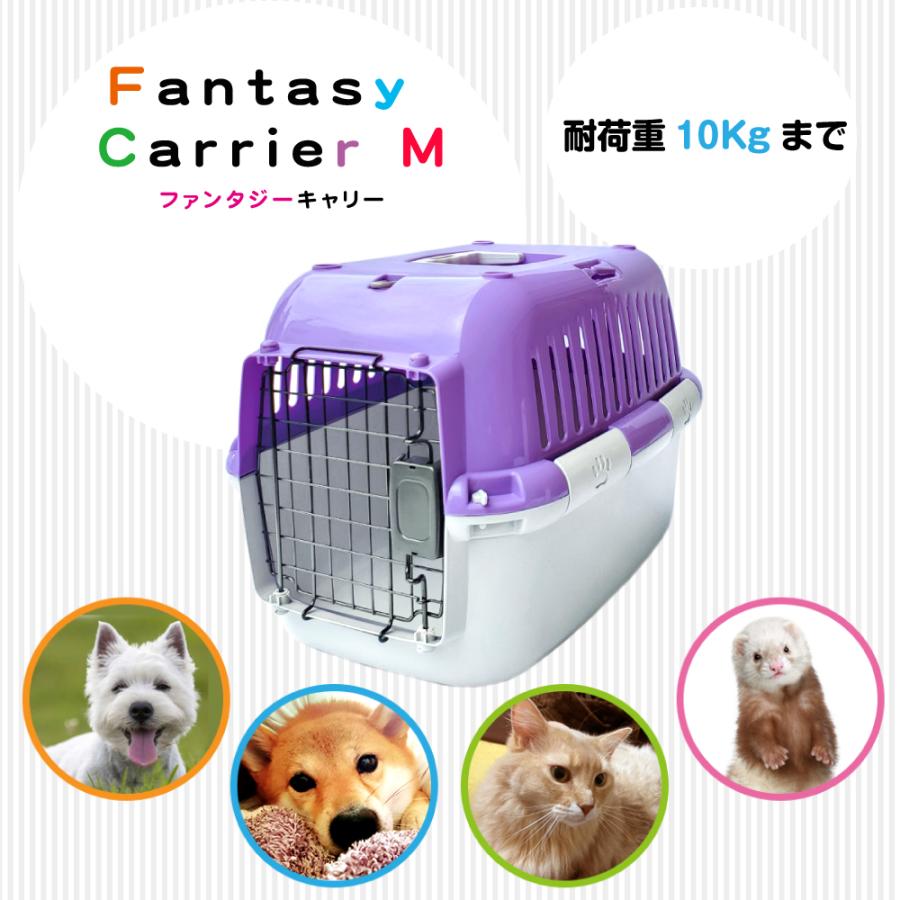 ファンタジーキャリー M パープル 犬、猫 ペット用 キャリーケース ハードタイプ 耐荷重10kgまで｜sakurasow-2｜02