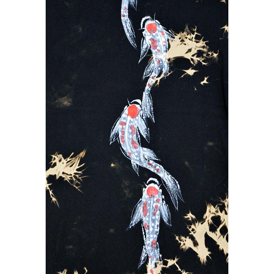 6匹の錦鯉ワイドTシャツ 碧 あお 手書き 手描き コイ 和柄 和風 京都 職人 ゆったりめ 6匹の錦鯉ワイドTシャツ 碧 あお 手書き 手描き コイ 和柄 和風 京都