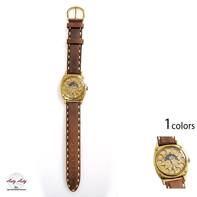 手作り腕時計「FLY BACK(SUN&MOON)CUTION」◆ArtyArty/和柄