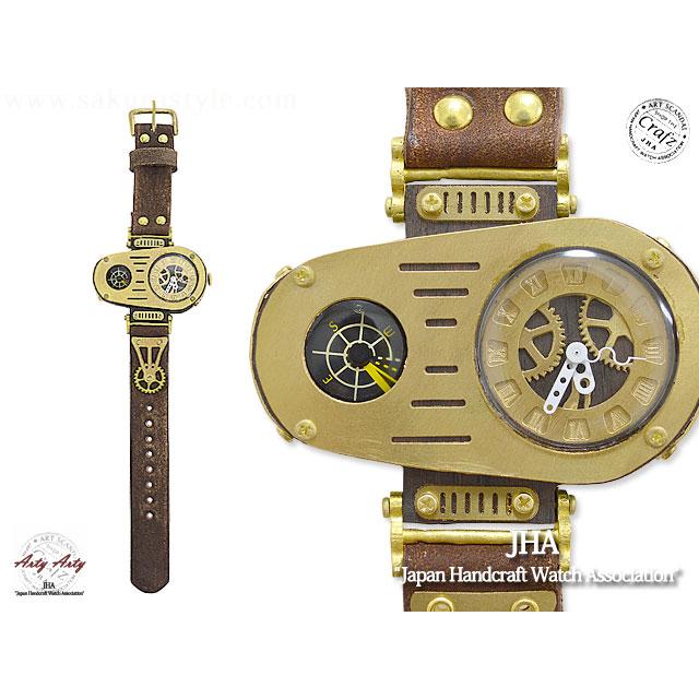 手作り腕時計「Woodypunk-TwinFace」◆ArtyArty