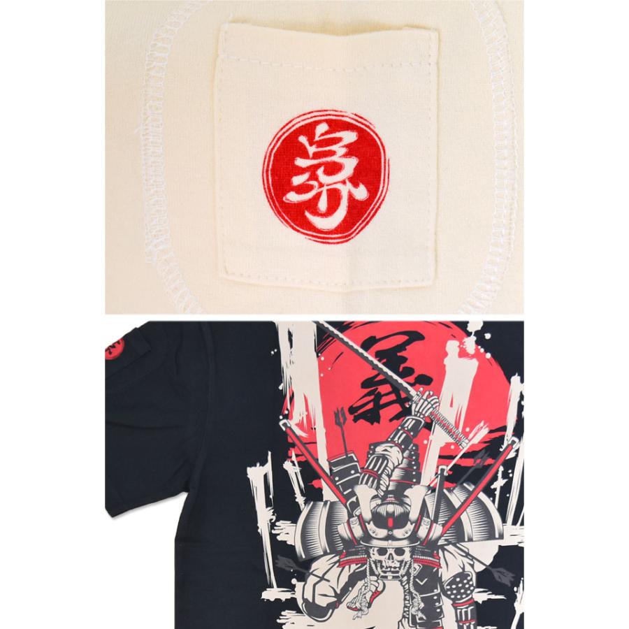 半袖Tシャツ「侍魂」 爆烈爛漫娘 RMT-351 和柄 和風 武士 髑髏
