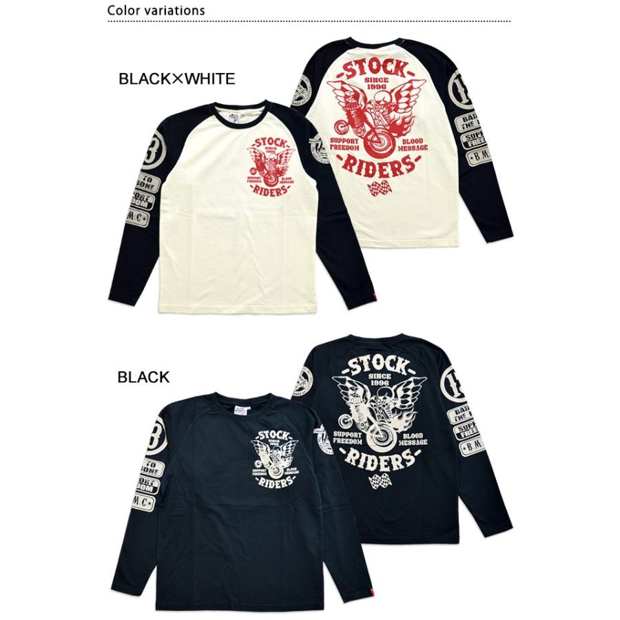 STOCKRIDERS長袖Tシャツ BLOOD MESSAGE BLLT-1120 ブラッドメッセージ エフ商会 ロングTシャツ ロンT 髑髏