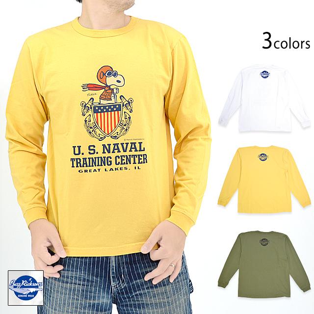 希少 バズリクソン スヌーピー PEANUTS ロンT XLサイズ USA製 BUZZ×PEANUTSロングTシャツ「US NAVAL TRAINING CENTER」 BUZZ