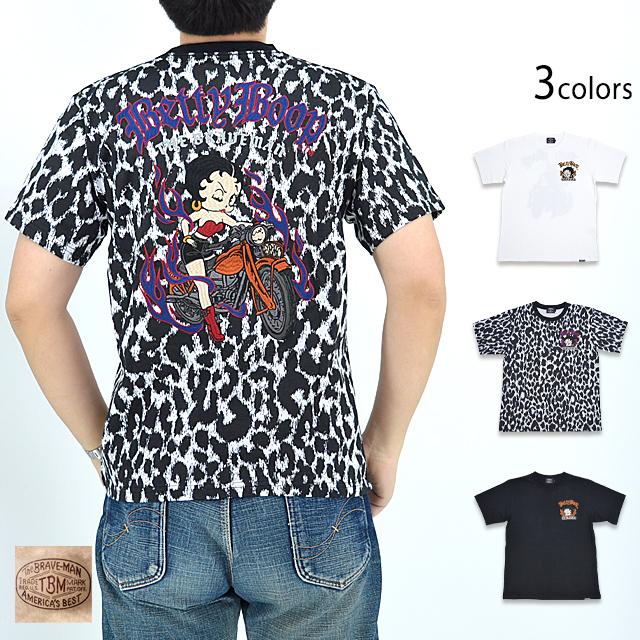 BR×BETTYコラボ 天竺半袖Tシャツ The BRAVE-MAN BBB-2315 ブレイブマン ベティーちゃん 刺繍 BR×BETTYコラボ 天竺半袖Tシャツ The BRAVE-MAN BBB-2315 ブレイブマン