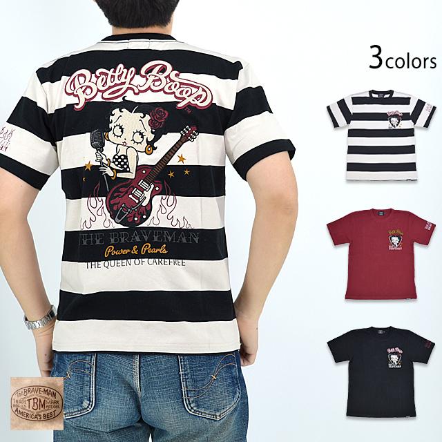 BR×BETTYコラボ 天竺半袖Tシャツ The BRAVE-MAN BBB-2317 ブレイブマン ベティーちゃん 刺繍 BR×BETTYコラボ 天竺半袖Tシャツ The BRAVE-MAN BBB-2317 ブレイブマン
