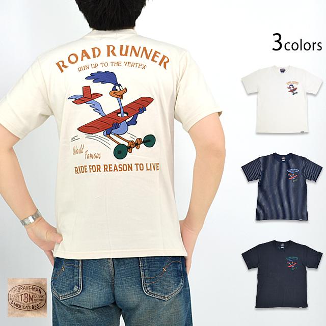 BR×LOONEYコラボ 天竺半袖Tシャツ The BRAVE-MAN LTB-2306 ブレイブマン 刺繍 ロードランナー バイカー BR×LOONEYコラボ 天竺半袖Tシャツ The BRAVE-MAN LTB-2306 ブレイブ
